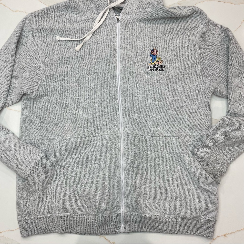 Gray Hoodie with “Beachcomber Cape May” Embroidery Size Large / Xtra Large. Mens
